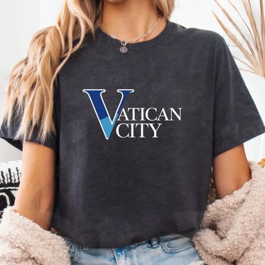 Vatican City Modern Minimalist T-Shirt, Bold Monogram Retro Streetwear Tee