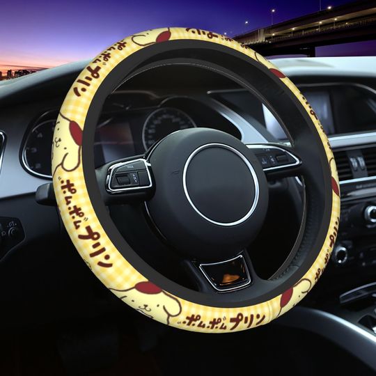 Steering Wheel Covers Pom Pom Purin Cartoon Universal Animal Dog