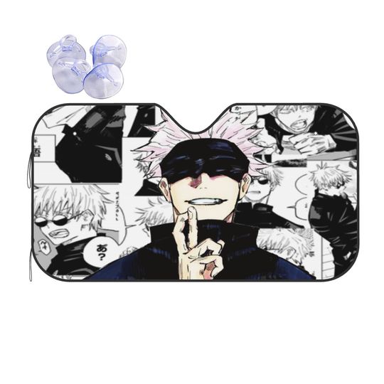 Gojo Satoru Collage Manga Car Sunshade