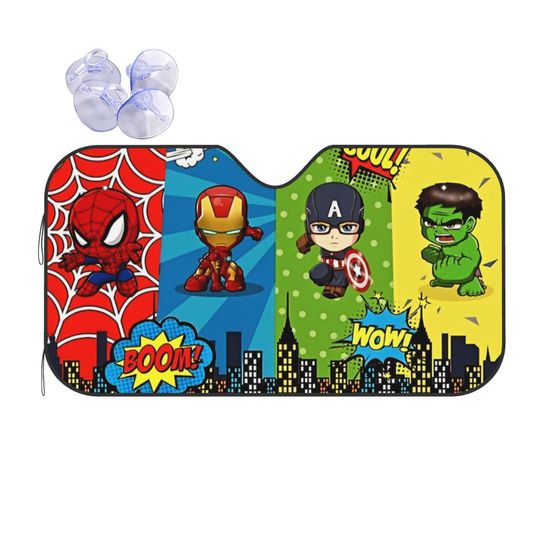 Spider-Man Spiderman Captain America Hero Car Sunshade