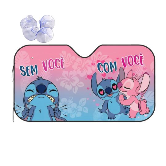 Lilo Stitch Angel Love Car Sunshade