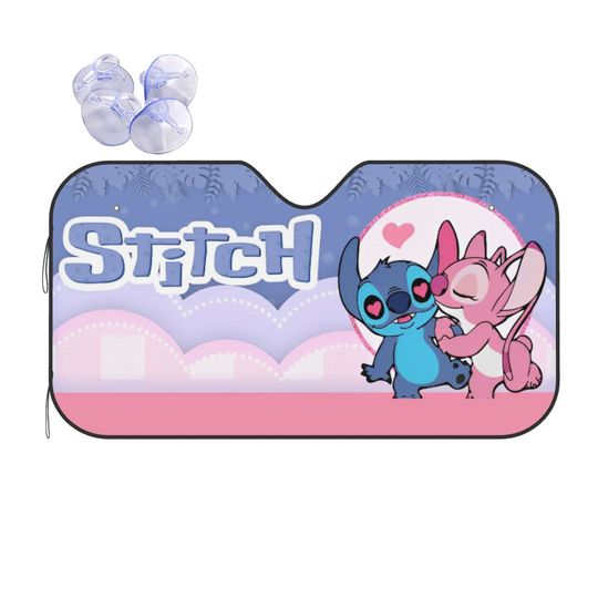 Lilo Stitch Angel Love Funny Car Sunshade