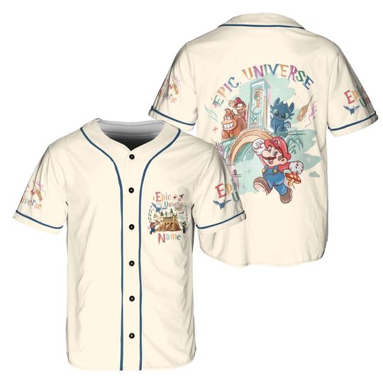 Retro Epic Universe 2025 Baseball Jersey, Universal Studios Trip Shirt, Universal Orlando Shirt, Mario Jersey, How To Train Your Dragon Tee