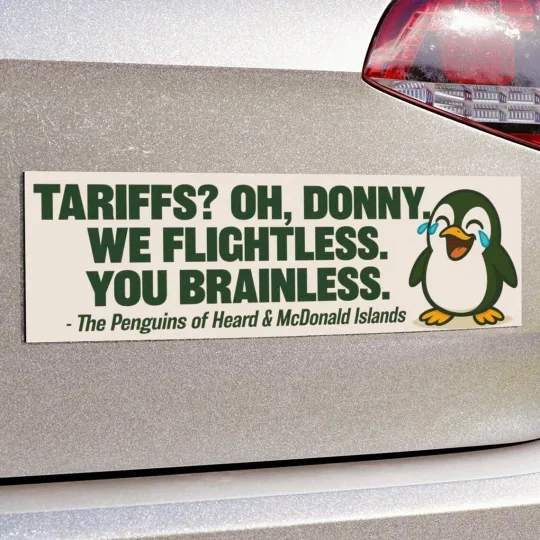 Funny Anti Trump Magnet, Penguin Protest Magnet