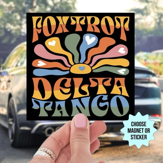 Floral FDT Anti-Trump Car Magnet