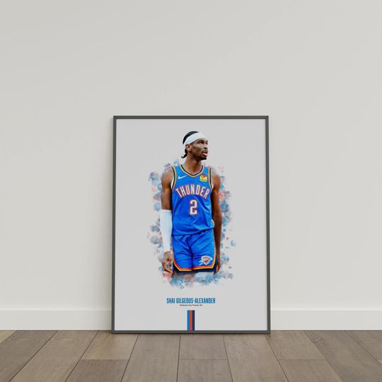 Shai Gilgeous-Alexander Poster, Basketball Poster, NBA Poster, Sports Poster, Oklahoma City Thunder, Basketball Bedroom Decor, NBA Gift