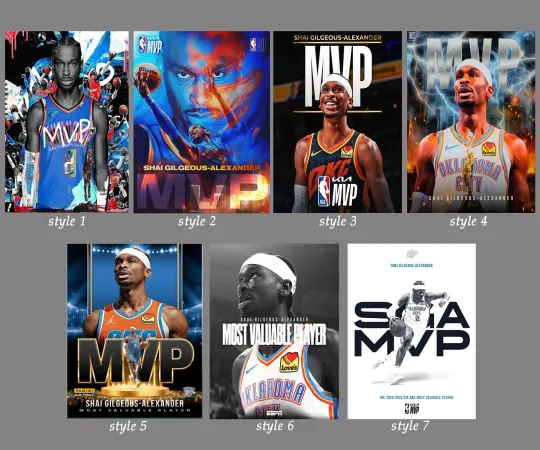 Shai Gilgeous Alexander OKC NBA MVP 2025 Most Valuable Player Poster