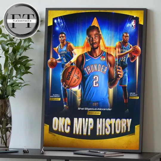 NEW Shai Gilgeous-Alexander From OKC Team Thunder Is The MVP 24-25 Poster
