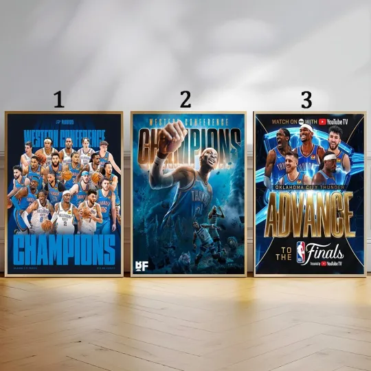 OKC Thunder Western Conference Champions 2025 Advance To NBA Finals Poster