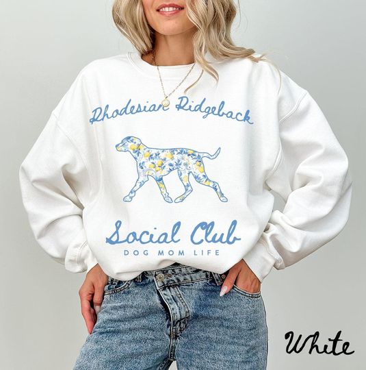 Rhodesian Ridgeback Sweatshirt, Mother's Day Gifts, Dog Mom Crewneck, Amalfi Jumper, Women, Her