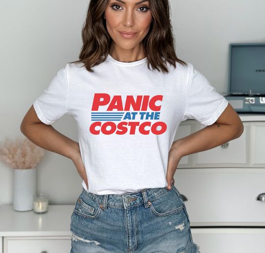 Panic At The Costco Shirt, Vintage Retro Costco Tee, Funny Costco Lovers Gift, Oversized Washed Graphic T-Shirt, Humor Club Tee
