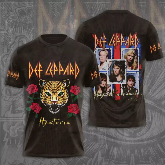 Def Leppard Logo Album The World Tour Music Rock Band 3D shirt Fan