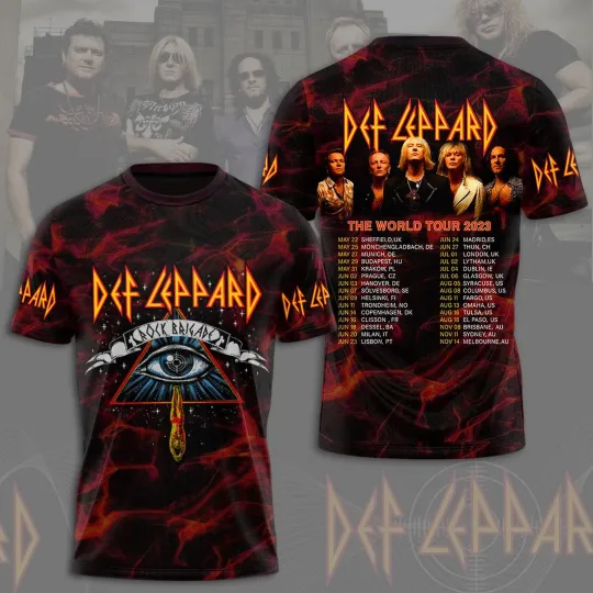 Def Leppard The Word Tour 2023 Music Rock Band 3D shirt Gifts Fan