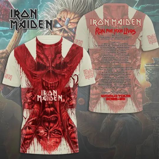 Iron Maiden Run For Your Lives World Tour 2025 3D Shirt