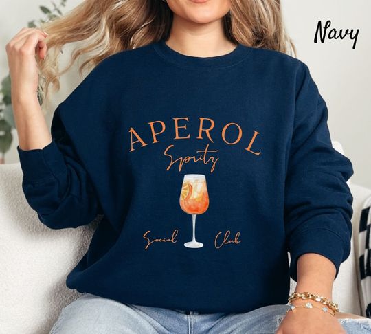 Aperol Spritz Sweatshirt, Cocktail Soociial Clubb Sweater, Aperol Spritz Fan, Aperol Spritz  Sweatshirt , Unisex  Crewneck Cocktail  Sweater