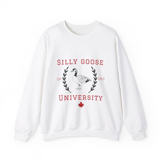 Canada Silly Goose University Sweater, Canada Day, Crewneck, Canada pride, Canadian Goose, Red and White, Canada Day Unisex Sweater,