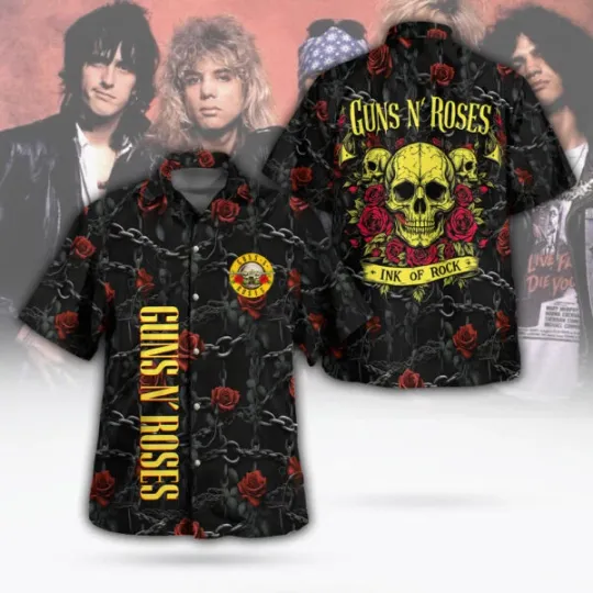 Guns N’ Roses 3D Hawaiian Shirt, World Tour 2025