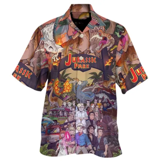 Jurassic Park Hawaiian Shirt For Mens, Luxury Fabric, US Size