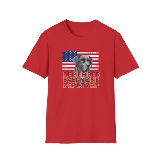 Discover Labrador Retriever Remember Everyone Deployed (R.E.D.) Military Service Dog Tribute T-Shirt | Unisex Tee | For Dog and Military lovers |