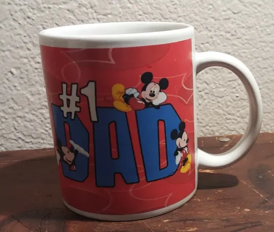 #1 DAD Micky Mouse Disney Mug, Fathers / Grandparents Day Disneyland Coffee, Tea