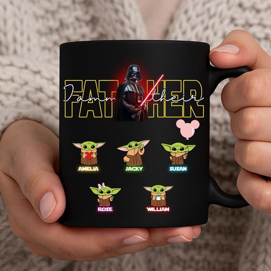 Personalized I Am Their Father Coffee Mug  , Custom Galaxy Dad With Kid Name  , Star Hero Mug  , Happy Father's Day Cup Design