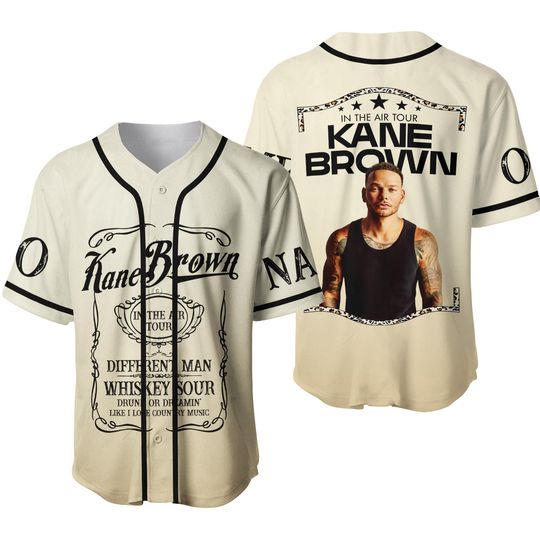 Kane Brown In The Air Tour Beige Personalized Baseball Jersey