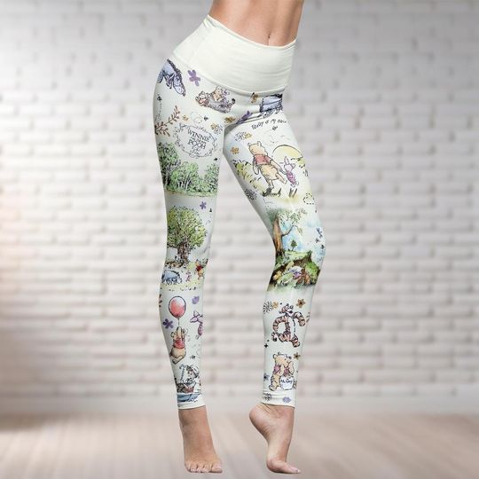 Winnie The Pooh Leggings for Women, Eeyore Piglet Tigger Design, Disneyland Leggings