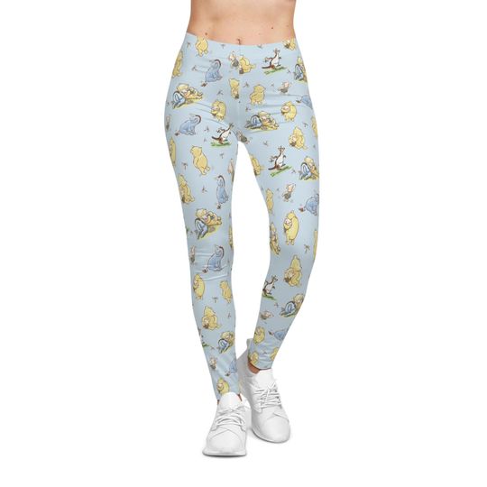 Winnie the Pooh Women's Leggings Yoga Pants Blue