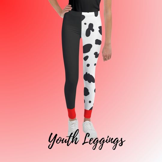 Cruella Dalmatian Youth Leggings 101 Dalmatians Costume Pants