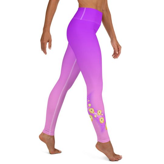Women's Disney Princess Rapunzel Leggings - Tangled Pink and Purple