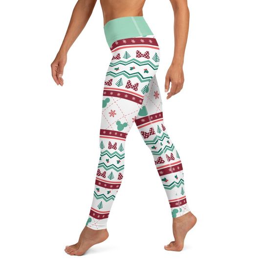 Womens Christmas Leggings Disney Sweater Pattern