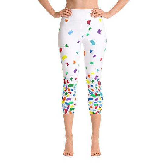 Mickey's 90th Birthday Women's Yoga Leggings Disney Confetti Celebration