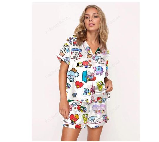 The Bangtan Boys Cute Pajama Set  Sleepwear Inspired by BTS