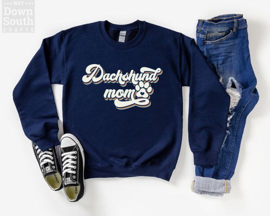 Dachshund Mom Sweater, Dachshund Mom Gift, Dachshund Owner, Weiner Dog Sweater, Doxie Lover Gift, Dog Mom Crewneck Jumper, Sausage Dog