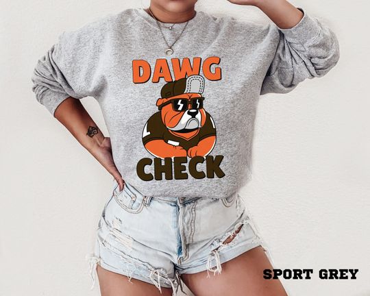 Dawg Check Sweatshirt, Cleveland Football Crewneck, Cle Football, Brownies, Cleveland Sports Fan, 216, Sunday Football, Cleveland Game Day