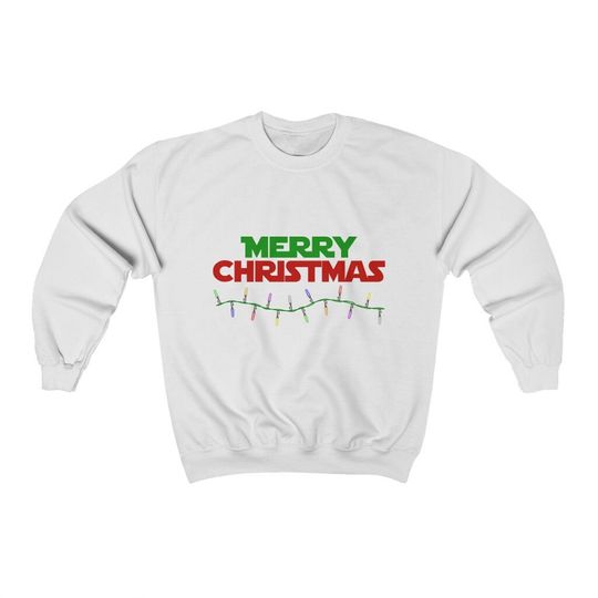 Lightsaber Christmas Star Wars Sweatshirt | Unisex Heavy Blend Crewneck Sweatshirt