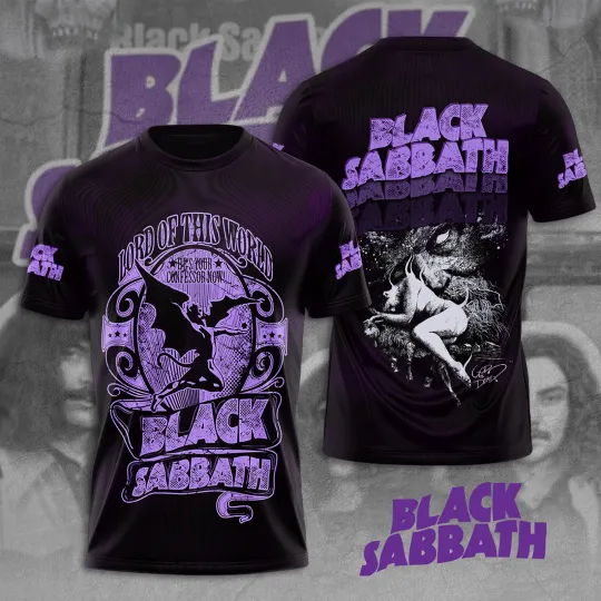 Black Sabbath Album-Inspired 3D T-Shirt, Licensed Design Lord Of This World Band