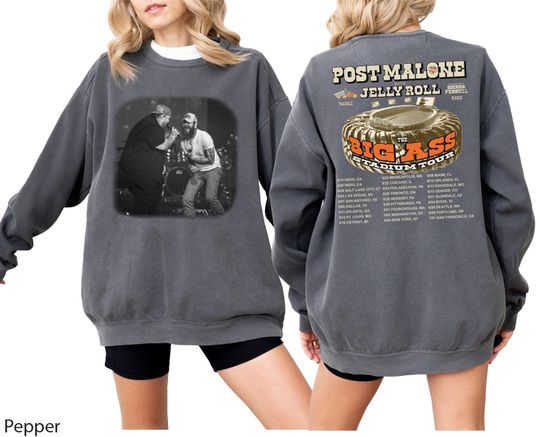Post Malone Sweatshirt,Country Music Sweatshirt,With The Big Ass Stadium Tour 2025 Sweater,Malone Fan Gift,Jelly Roll Tour,Malone Sweater