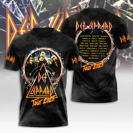 Def Leppard The World Tour 2025 Limited Edition Music Rock Band 3D T-shirt Gifts