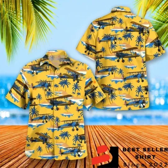 Boeing Stearman Pt 17 Aloha Hawaiian Shirt
