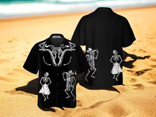 Dancing Skeleton Dia De Muertos Hawaiian Shirt Gift For Day Of The Dead