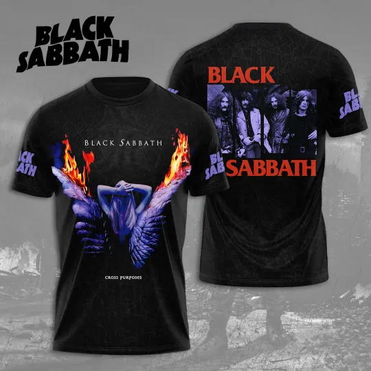 Black Sabbath Album-Cross Purposes 3D T-Shirt, Licensed Design Heavy Metal Band