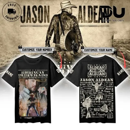 Personalized Jason Aldean Highway Desperado Tour T-Shirt
