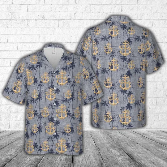 US Navy WWII Chief Anchor Hawaiian Shirt