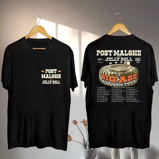 Post Malone And Jelly Roll Tour Tee, Post Malone Big Ass Stadium Tour 2025 Shirt