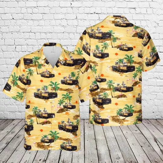 Road Construction Machine CAT AP 1055D Asphalt Paver Hawaiian Shirt_gak_87