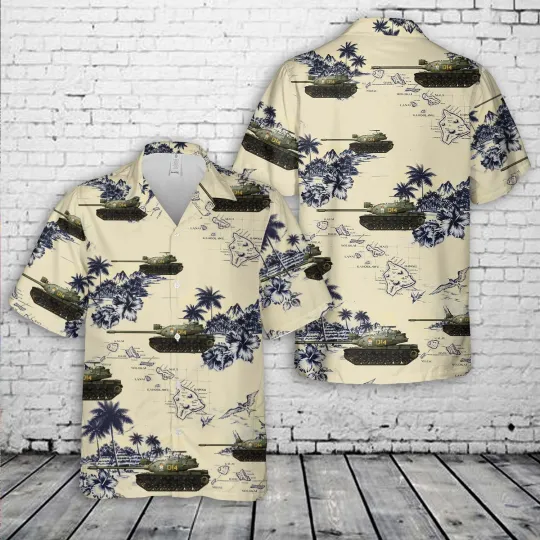 US Marine Corps M103A2 Junkyard Dog 1970 Hawaiian Shirt