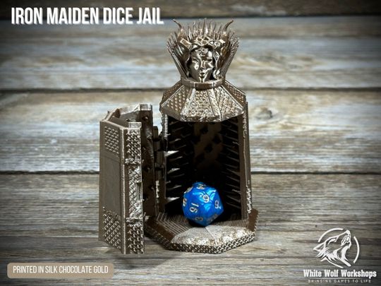 Iron Maiden Dice Jail | Tabletop Fantasy Role Playing RPG Game Props and Gifts - Dungeons and Dragons, DnD, D&D | Fates End