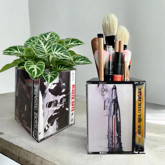 Beastie Boys Cassette Tape Desk Organizer Vintage 90s Hip Hop Plant Pot Makeup Pen Pencil Stash holder