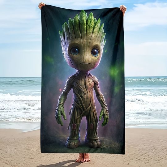 Groot Beach Towel: Marvel Magic by the Sea! Perfect for Gifts and Outdoor Fun